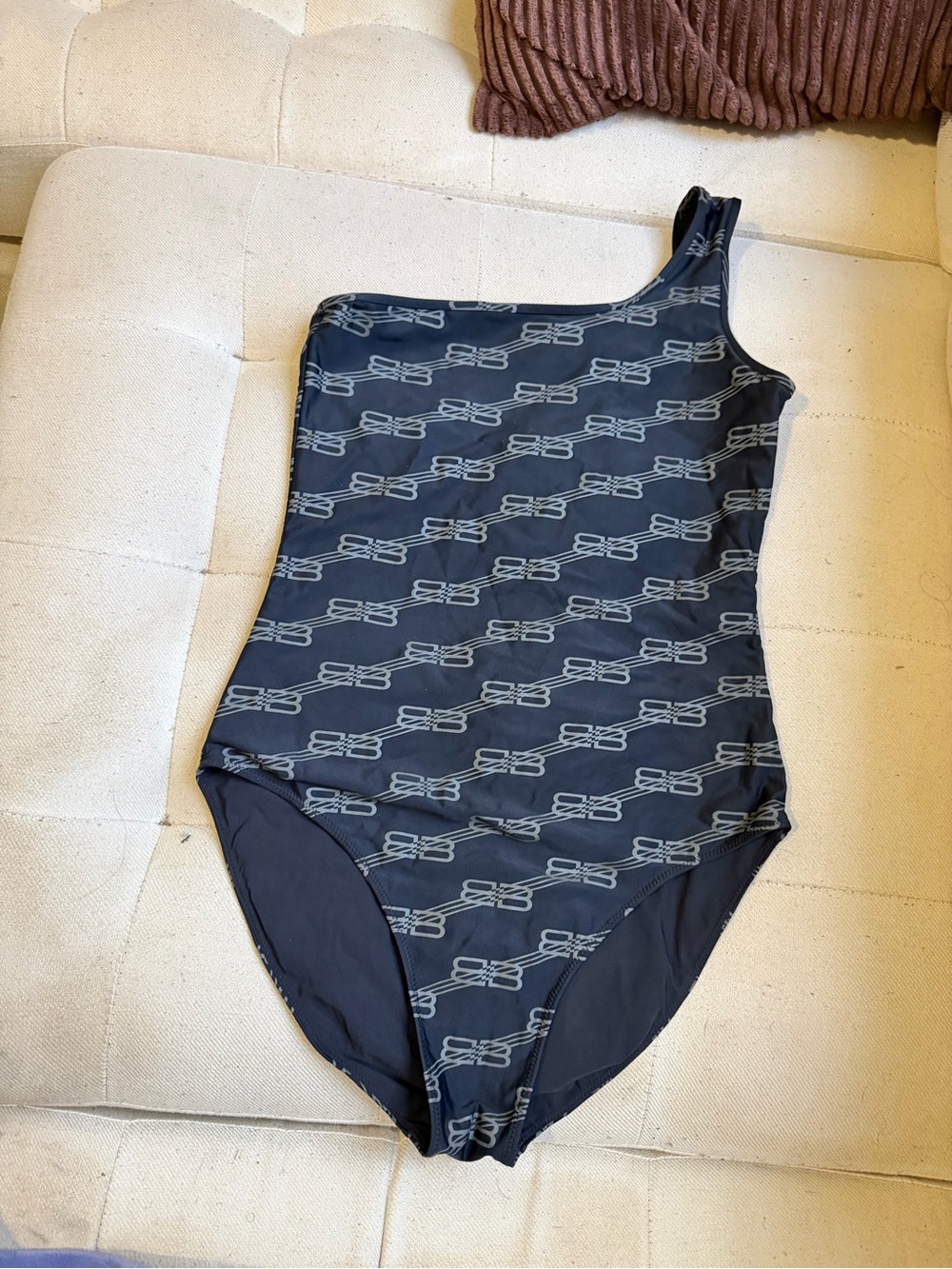 One-Shoulder Black Balenciaga Swimsuit